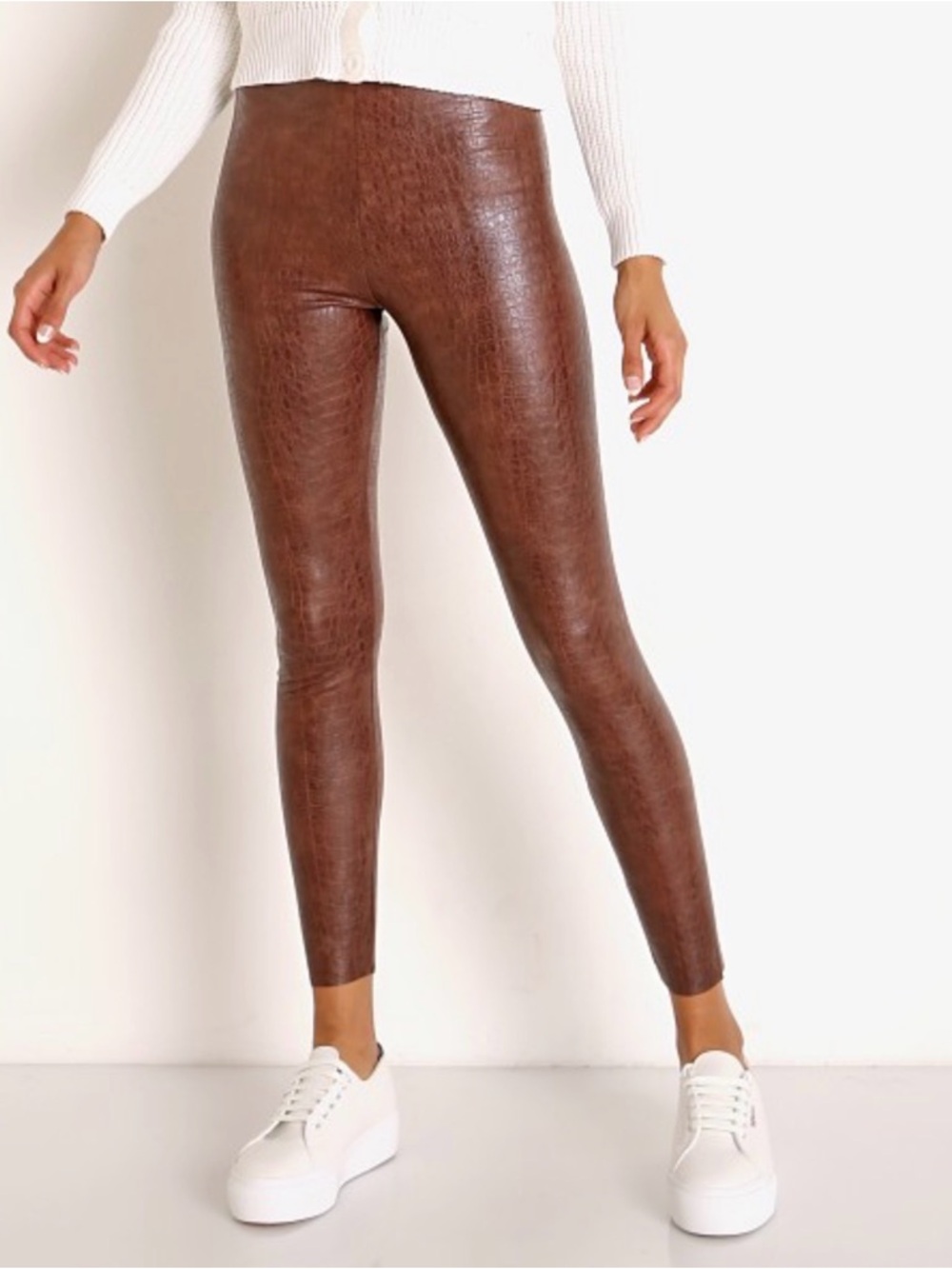 Commando Brown Faux Croc Leggings